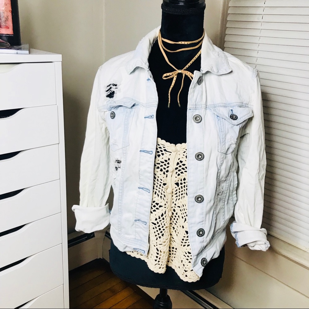 Distressed Lightwash Denim Jacket